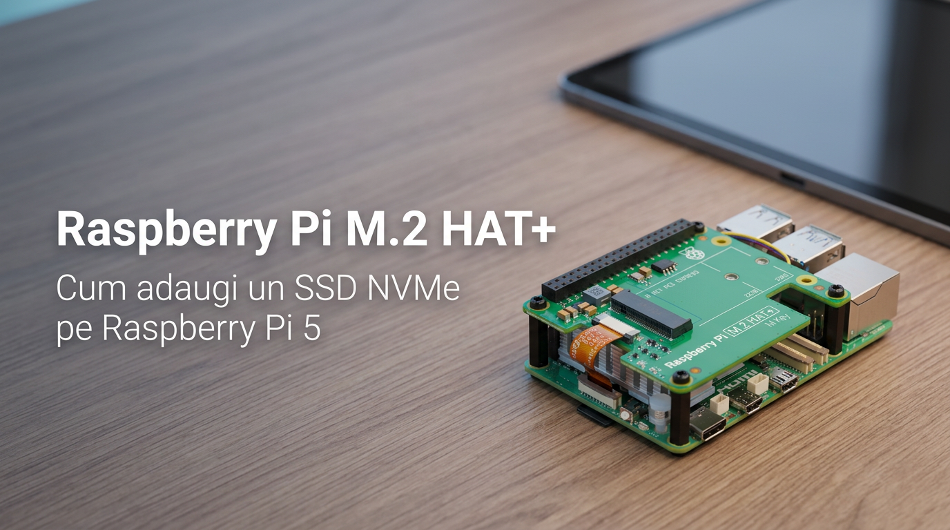 Raspberry Pi M.2 HAT+: cum adaugi un SSD NVMe pe Raspberry Pi 5